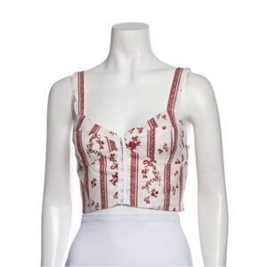 Reformation linen top red floral US4